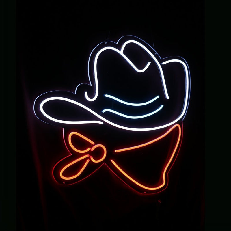 Cowboy Hat & Scarf Neon Sign - NeonPilot