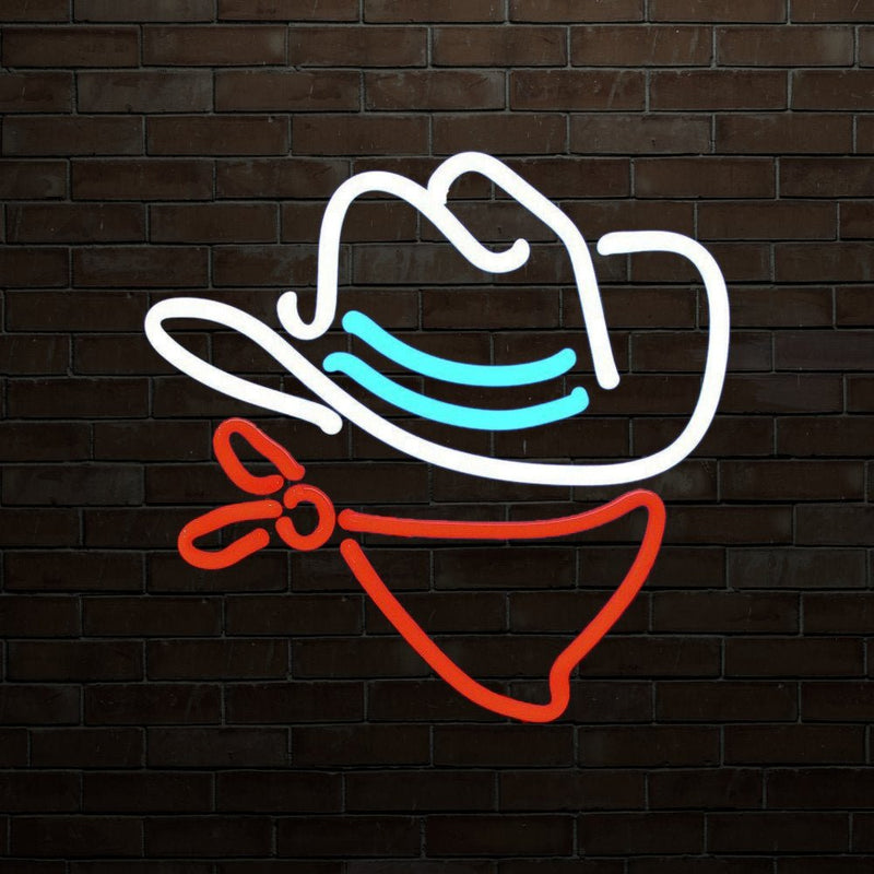 Cowboy Hat & Scarf Neon Sign - NeonPilot