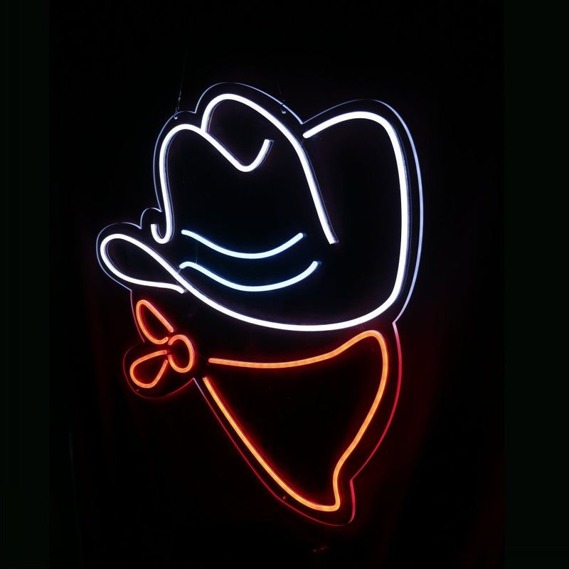 Cowboy Hat & Scarf Neon Sign - NeonPilot