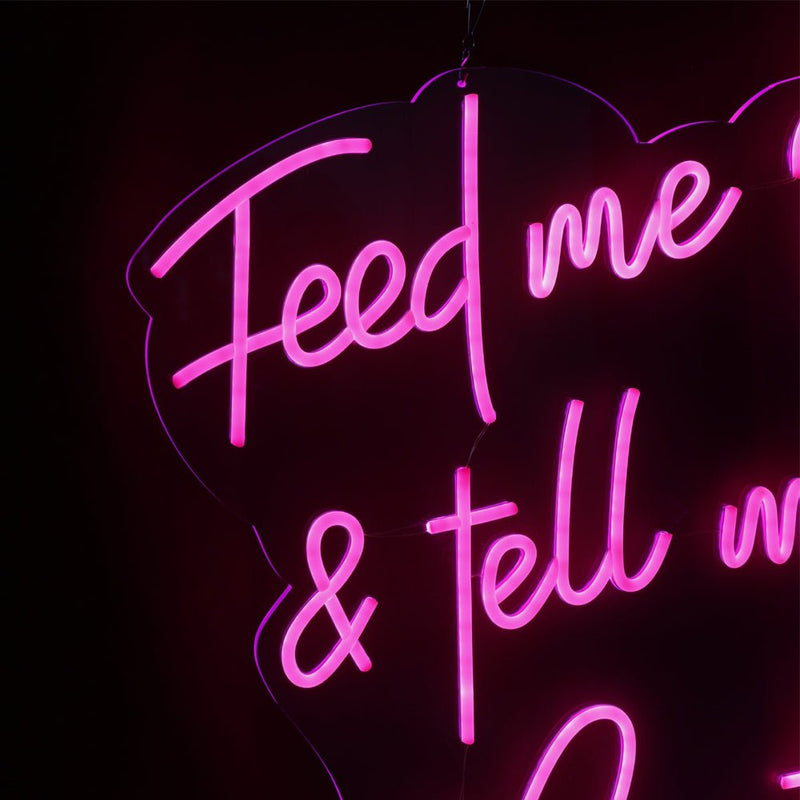 Feed Me Burgers LED Neon Sign - NeonPilot