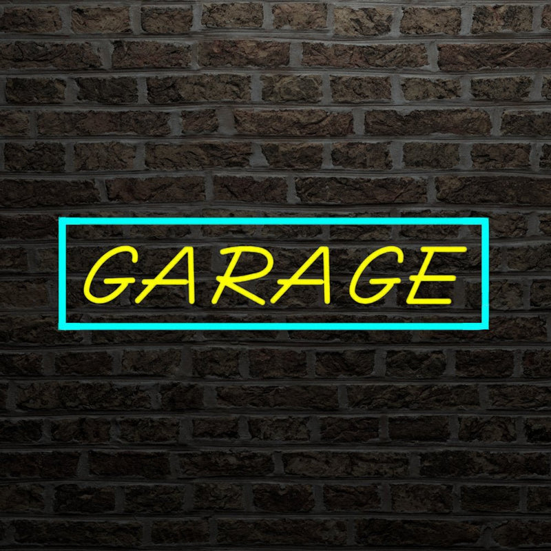 Garage with Border Neon Sign - NeonPilot