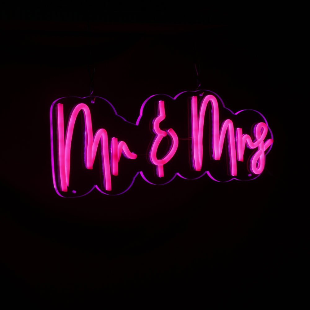 Adorable Bright Pink & Blue Mr. & offers Mrs. LED Light Engagement Wedding Celebration