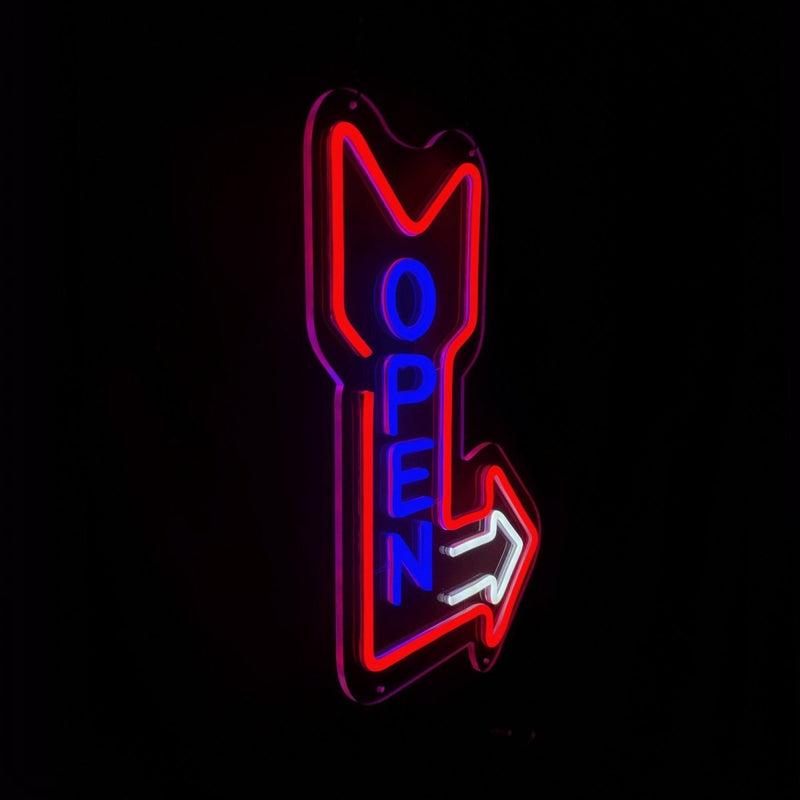 Open With Arrow LED Neon Sign - NeonPilot