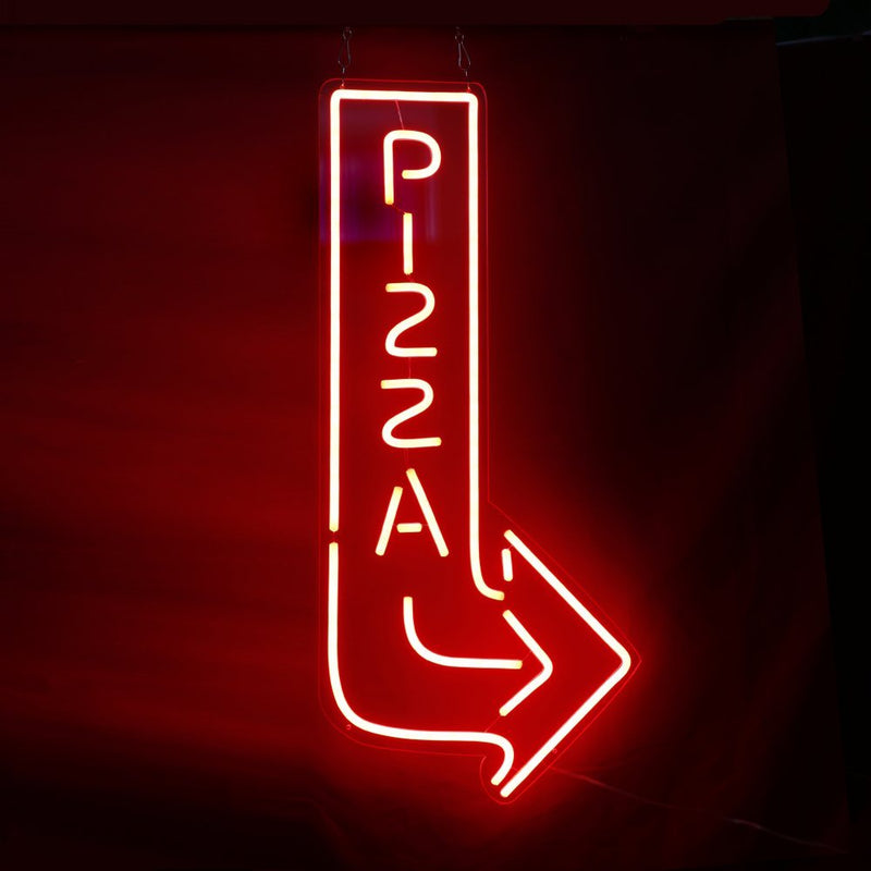 Pizza with Arrow Led Neon Sign