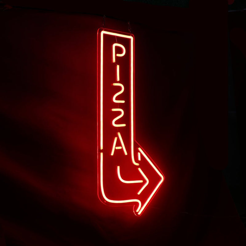 Pizza with Arrow Led Neon Sign