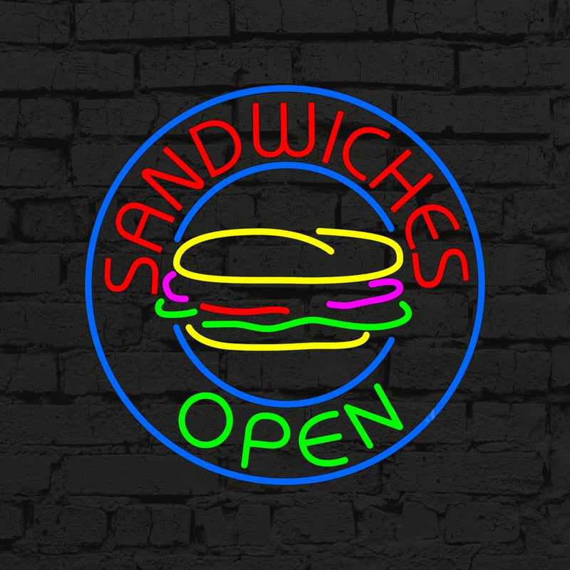 Sandwiches Shop Open LED Neon Sign